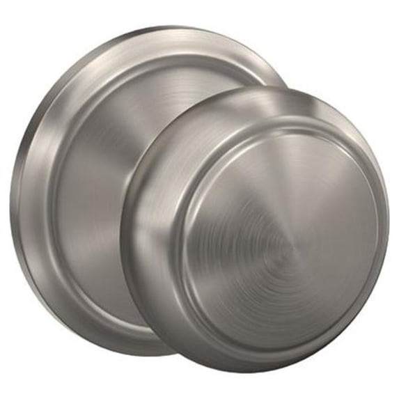 Schlage FC172AND619ALD Custom Andover Non-Turning Two-Sided Dummy Door Knob Set - Nickel