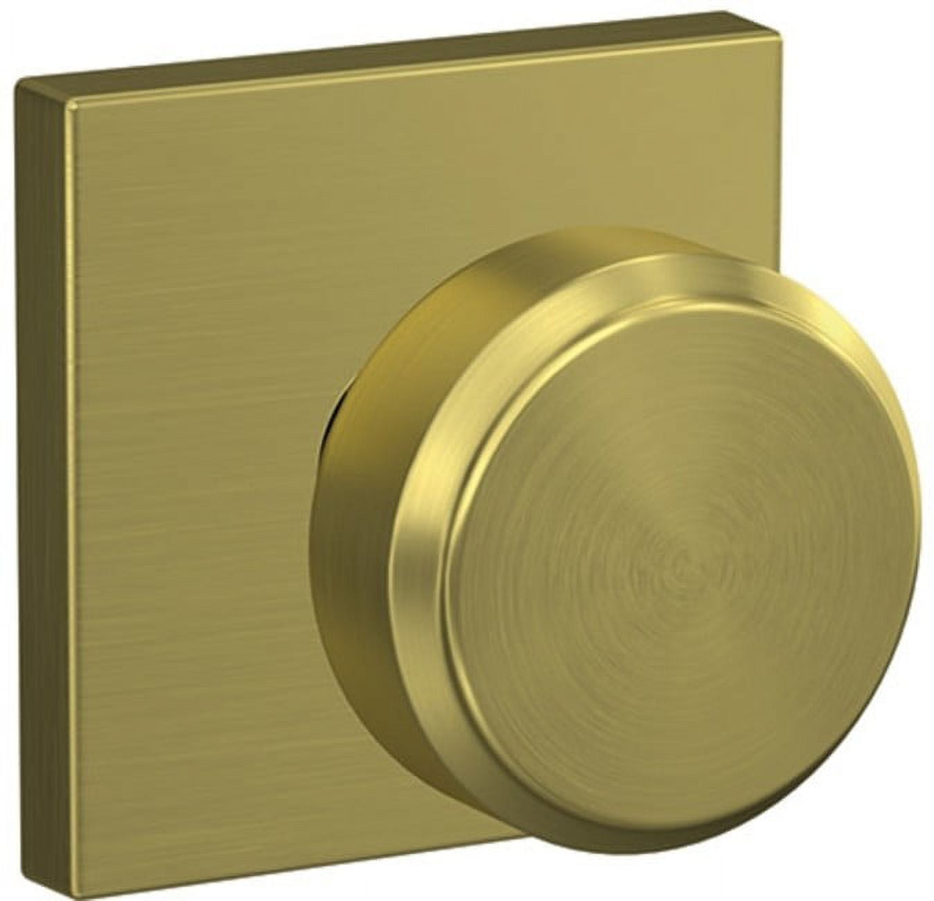 Satin Brass Modern Dummy Door Knob Set with Collins Trim