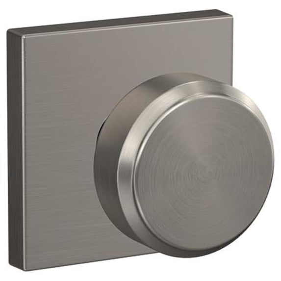Schlage FC172BWE619COL Custom Bowery Non-Turning Two-Sided Dummy Door Knob Set - Nickel