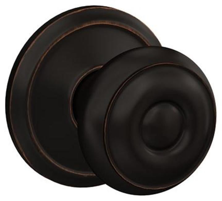 Schlage FC172GEO716ALD Custom Georgian Non-Turning Two-Sided Dummy Door Knob Set - Bronze