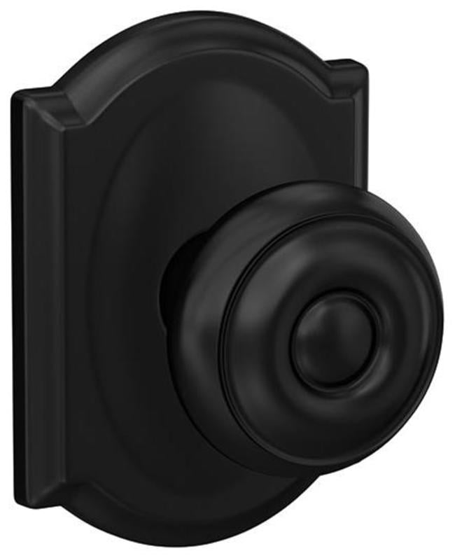 Schlage FC172GEO622CAM Custom Georgian Non-Turning Two-Sided Dummy Door Knob Set - Black