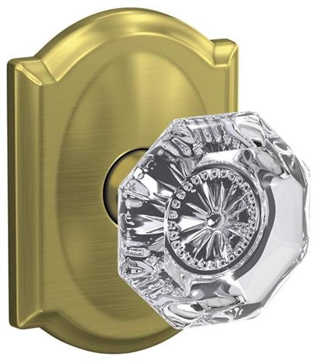 Schlage Custom Alexandria Hall-Closet and Bed-Bath Glass Knob with Camelot Trim