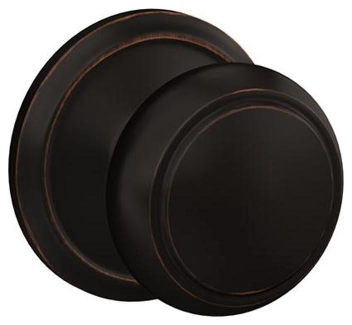 Schlage FC21AND716ALD Custom Andover Passage & Privacy Door Knob Set - Bronze