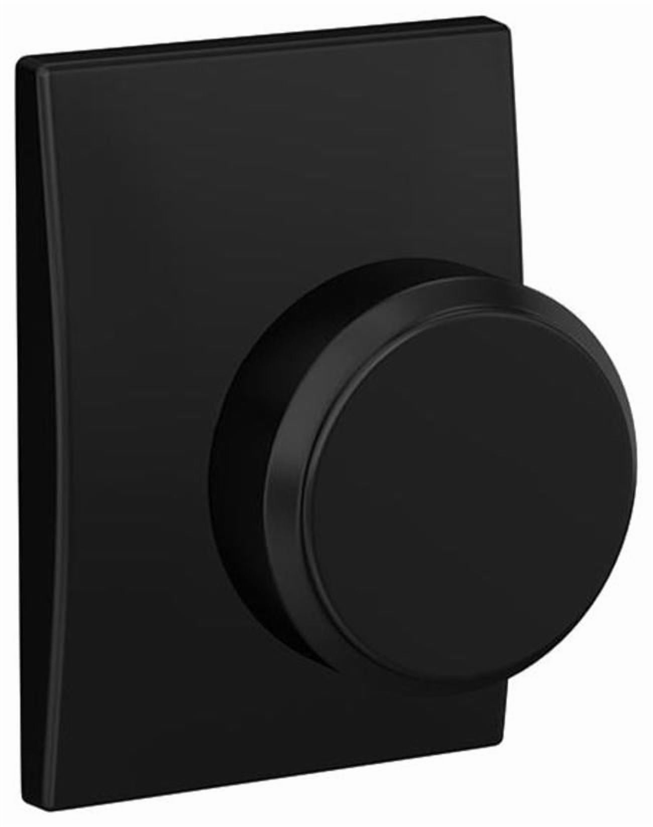 Schlage FC172BWE622CEN Custom Bowery Non-Turning Two-Sided Dummy Door Knob Set - Black