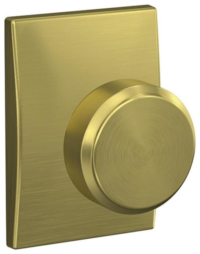 Schlage FC21BWE608CEN Custom Bowery Passage & Privacy Door Knob Set - Brass