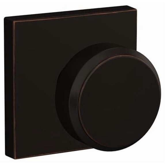 SCHLAGE Custom FC21 BWE 716 COL Bowery Knob with Collins Trim Hall-Closet and Bed-Bath Lock, Aged Bronze