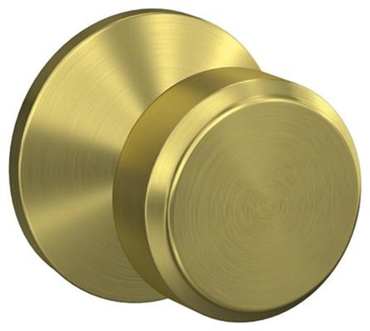 Schlage FC21BWE608KIN Custom Bowery Passage & Privacy Door Knob Set - Brass