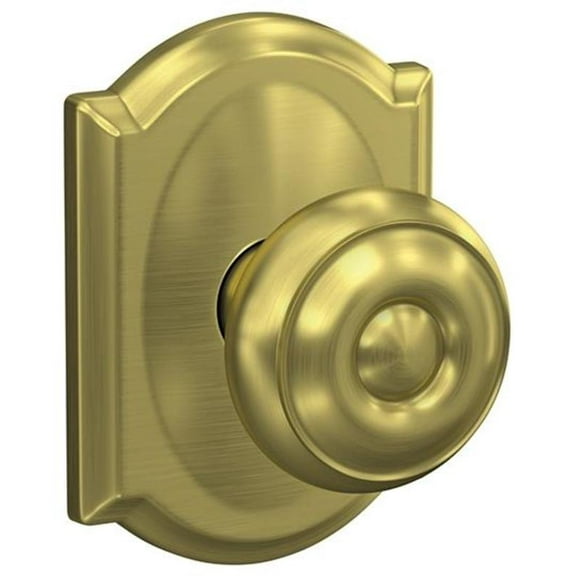 Schlage Fc21-Geo-Cam Custom Georgian Passage & Privacy Door Knob Set - Brass