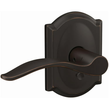 Schlage Fc21-Pen-Cam Custom Pennant Passage Or Privacy Door Lever Set - Bronze