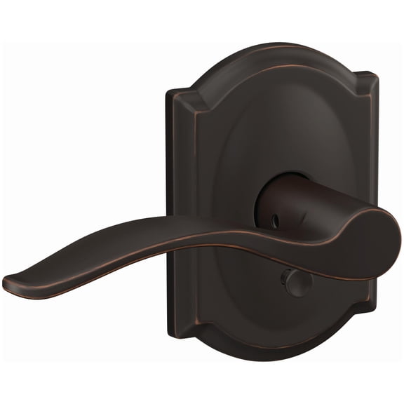 Schlage FC21PEN716CAM Custom Pennant Passage Or Privacy Door Lever Set - Bronze