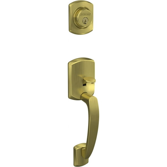 Schlage Fc58-Grw Custom Greenwich Single Cylinder Keyed Entry Sectional Handleset - Brass