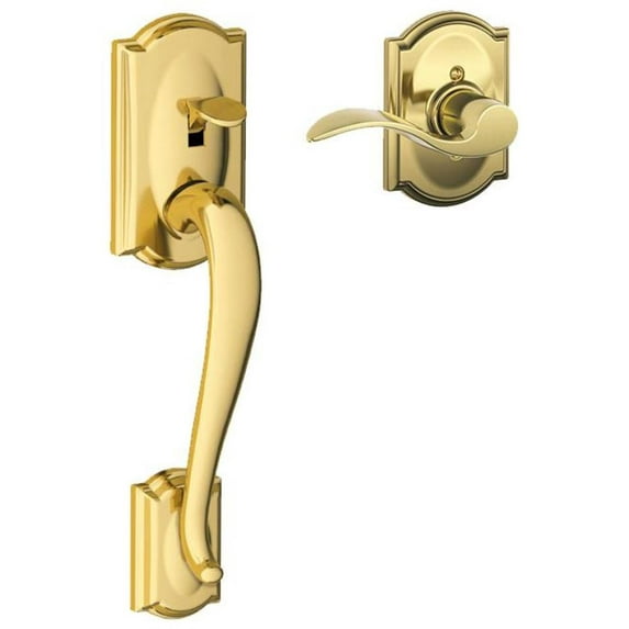 Schlage Fe285-Cam-Acc-Cam-Rh Camelot Lower Handle Set For Schlage Deadbolts - Brass