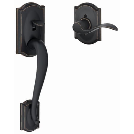 Schlage  Camelot Lower Handle Set for Electronic Keypad with Left Handed Accent Interior Lever and Decorative Camelot Rose