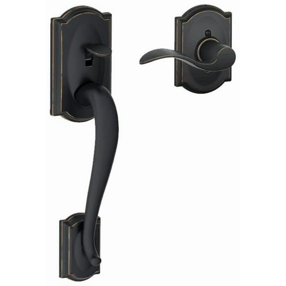 Schlage  Camelot Lower Handle Set for Electronic Keypad with Left Handed Accent Interior Lever and Decorative Camelot Rose