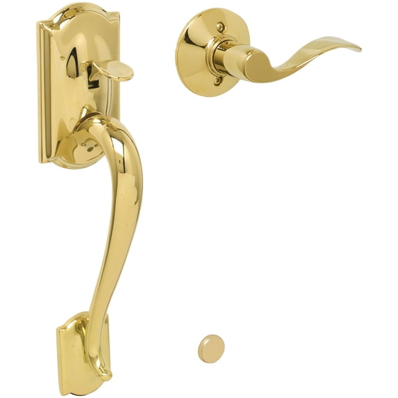 Schlage FE285CAM505ACCLH Camelot Lower Handleset For Schlage Deadbolts - Brass
