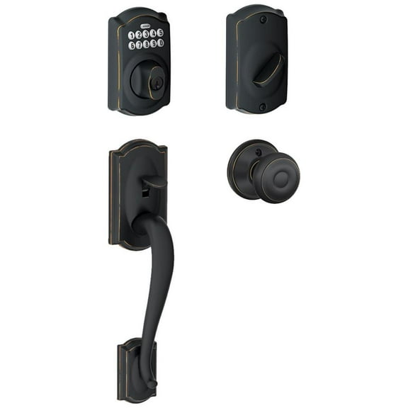 Schlage Fe365-Cam-Geo Camelot Electronic Handleset - Bronze