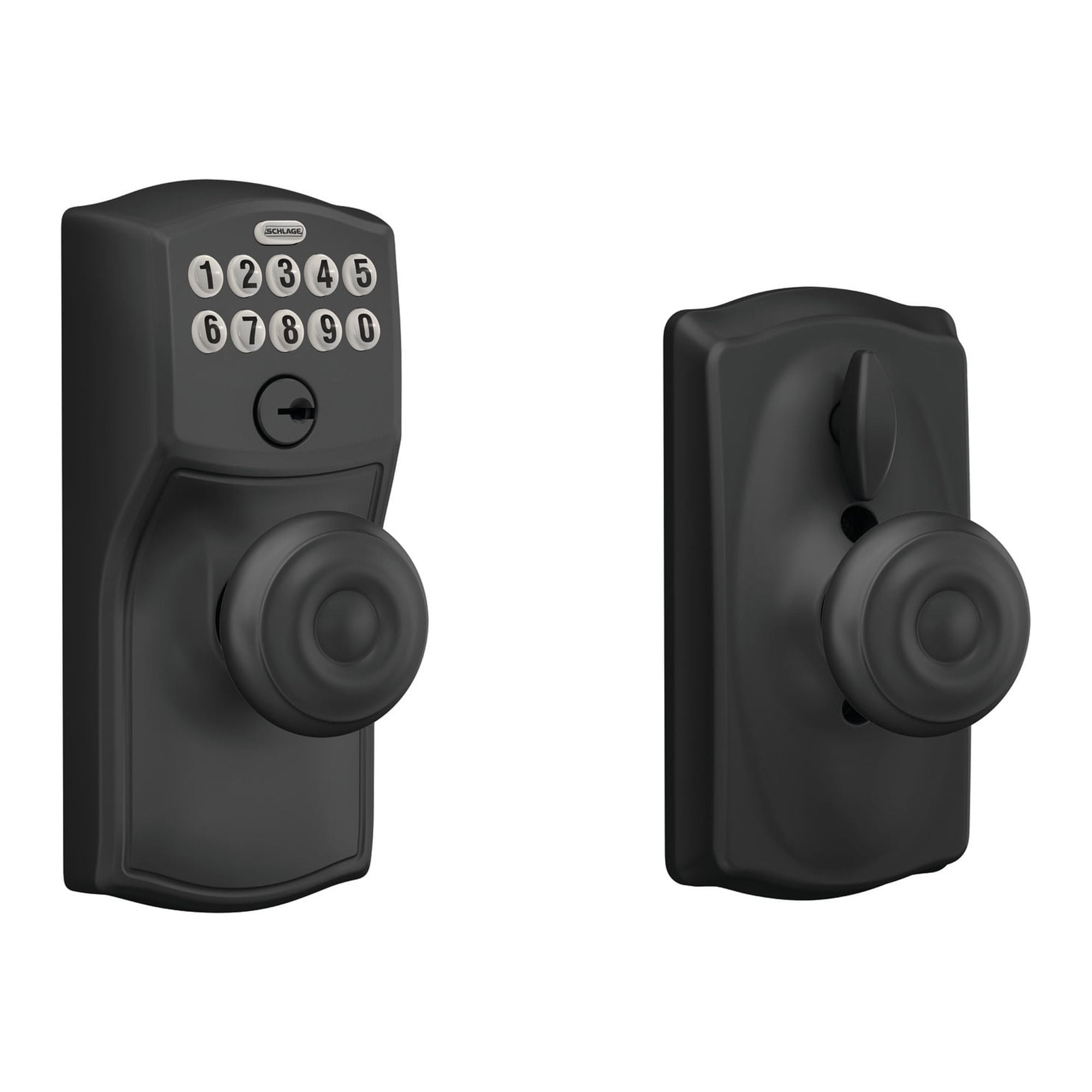 Schlage Fe595-Cam-Geo Camelot Keypad Entry Black