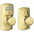 thumbnail image 1 of SCHLAGE FE595 CAM 505 GEO Camelot Keypad Entry with Flex-Lock and Georgian Style Knobs, Bright Brass, 1 of 7