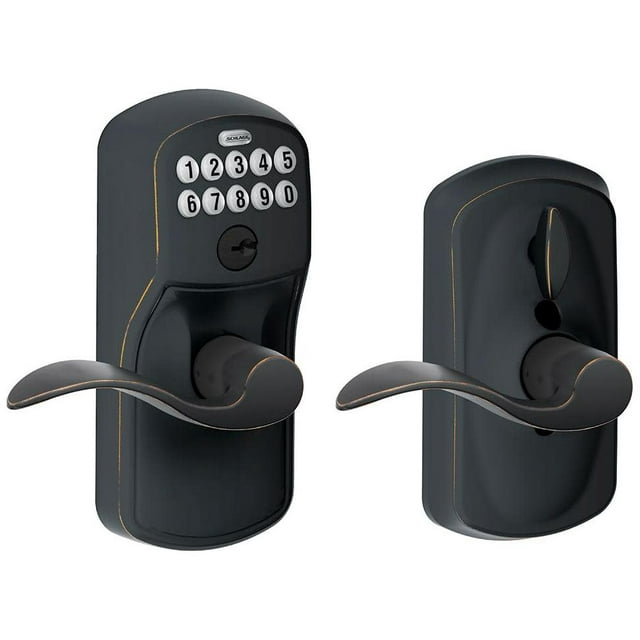 Schlage Fe595-Ply-Acc Keypad Entry Lock Leverset - Bronze