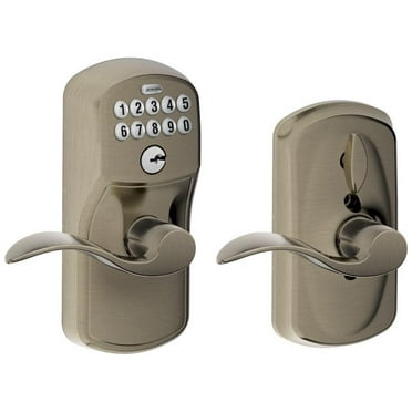 Schlage Fe595-Ply-Acc Keypad Entry Lock Leverset - Grey