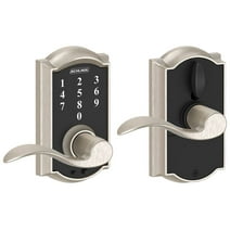 Schlage Fe695-Cam-Acc Camelot Touch Entry Door Lever Set - Nickel