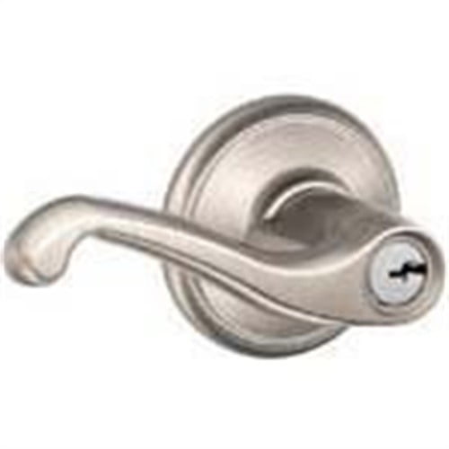 Schlage Flair Levers - FLA - Storeroom - Satin Nickel - Left Handing - Keyed Differently
