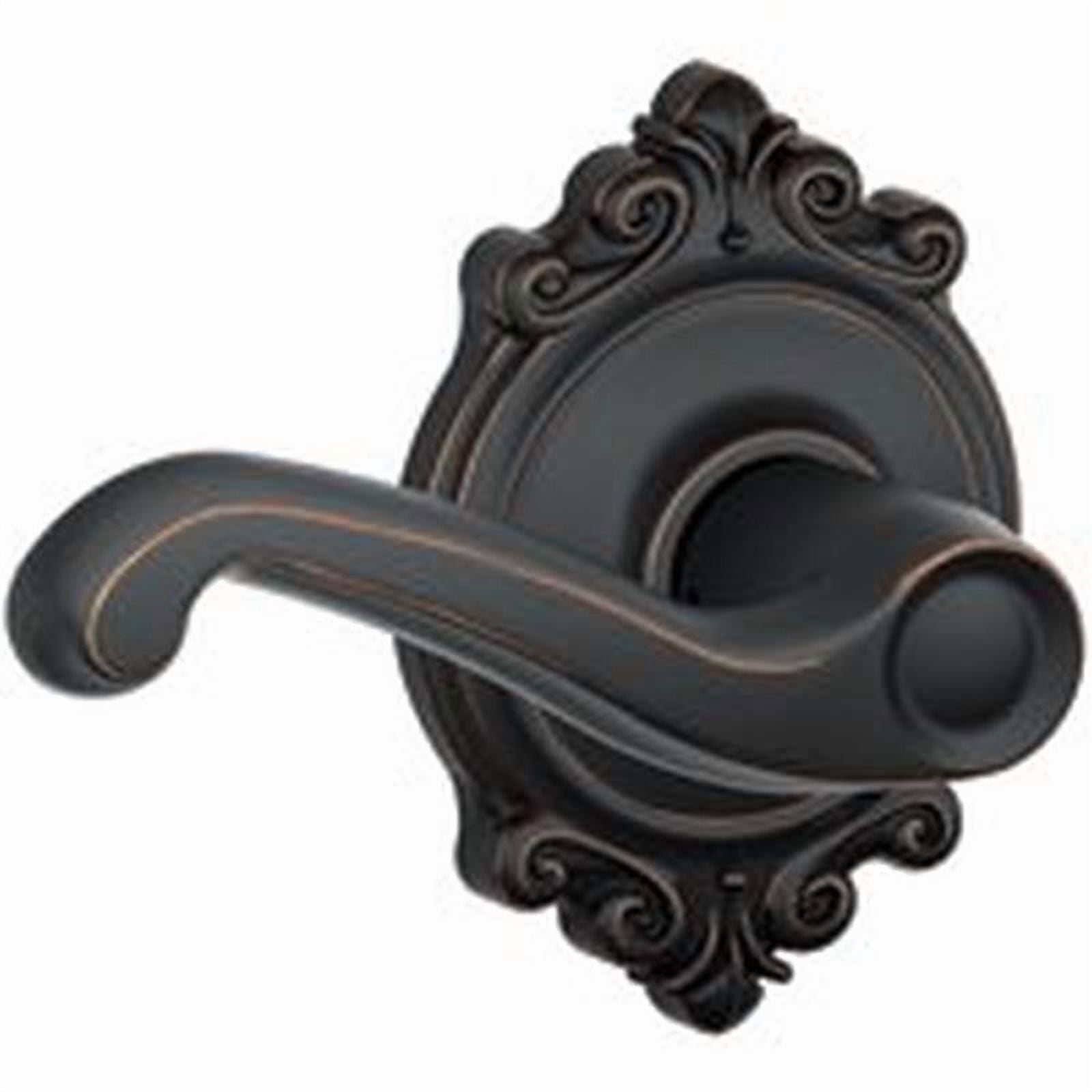 Schlage Flair Series F10 V FLA 716 BRK Passage Lever, Zinc, Aged Bronze