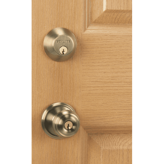 Schlage Georgian Deadbolt & Keyed Entry Door Knob Combo Lockset - Pack of 4 Construction & DIY Use, Standard Hardware Spec