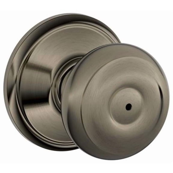 Schlage Georgian F40-GEO, Privacy Doorknob, Antique Pewter