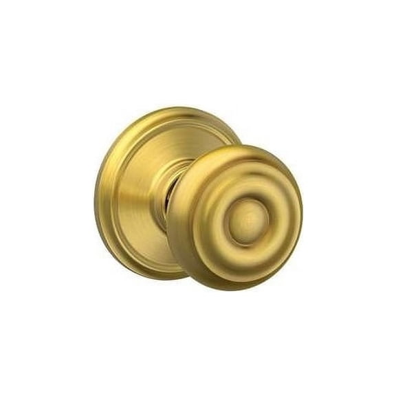 Schlage Georgian Passage Door Knob Satin Brass Brass 1 Grade Right Handed