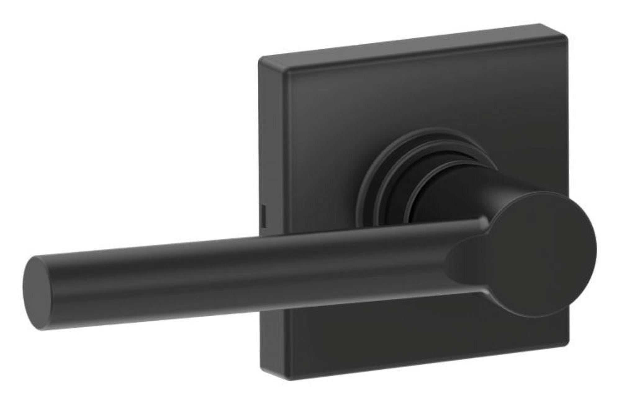Matte Black Straight Lever Passage Door Handle Set