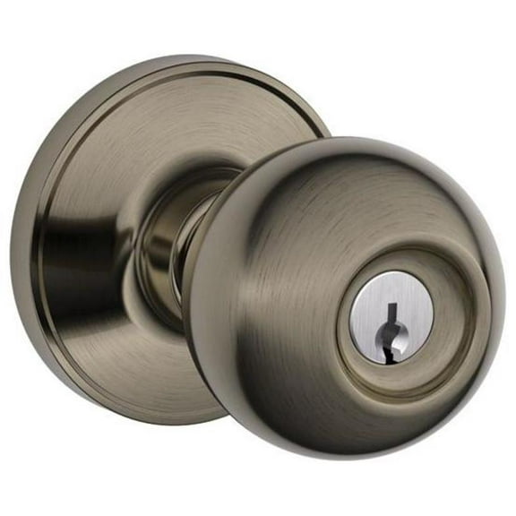 Schlage J54-Cor Corona Keyed Entry Single Cylinder Door Knob Set From The J-Series - Grey