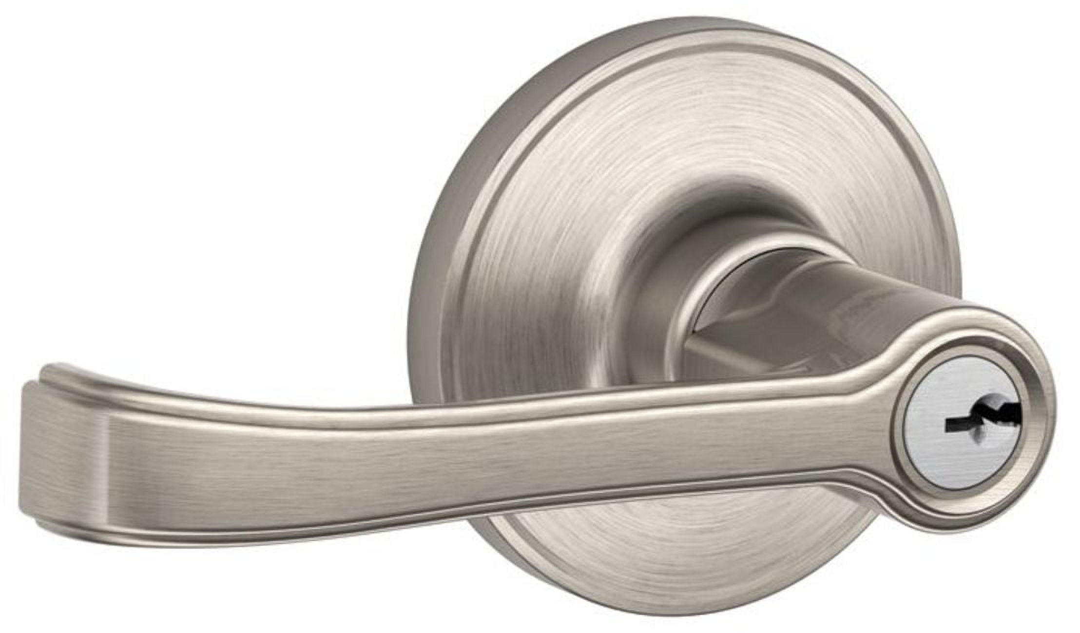 First Secure by Schlage Presley Keyed Entry Door Lever in Stainless Steel 
