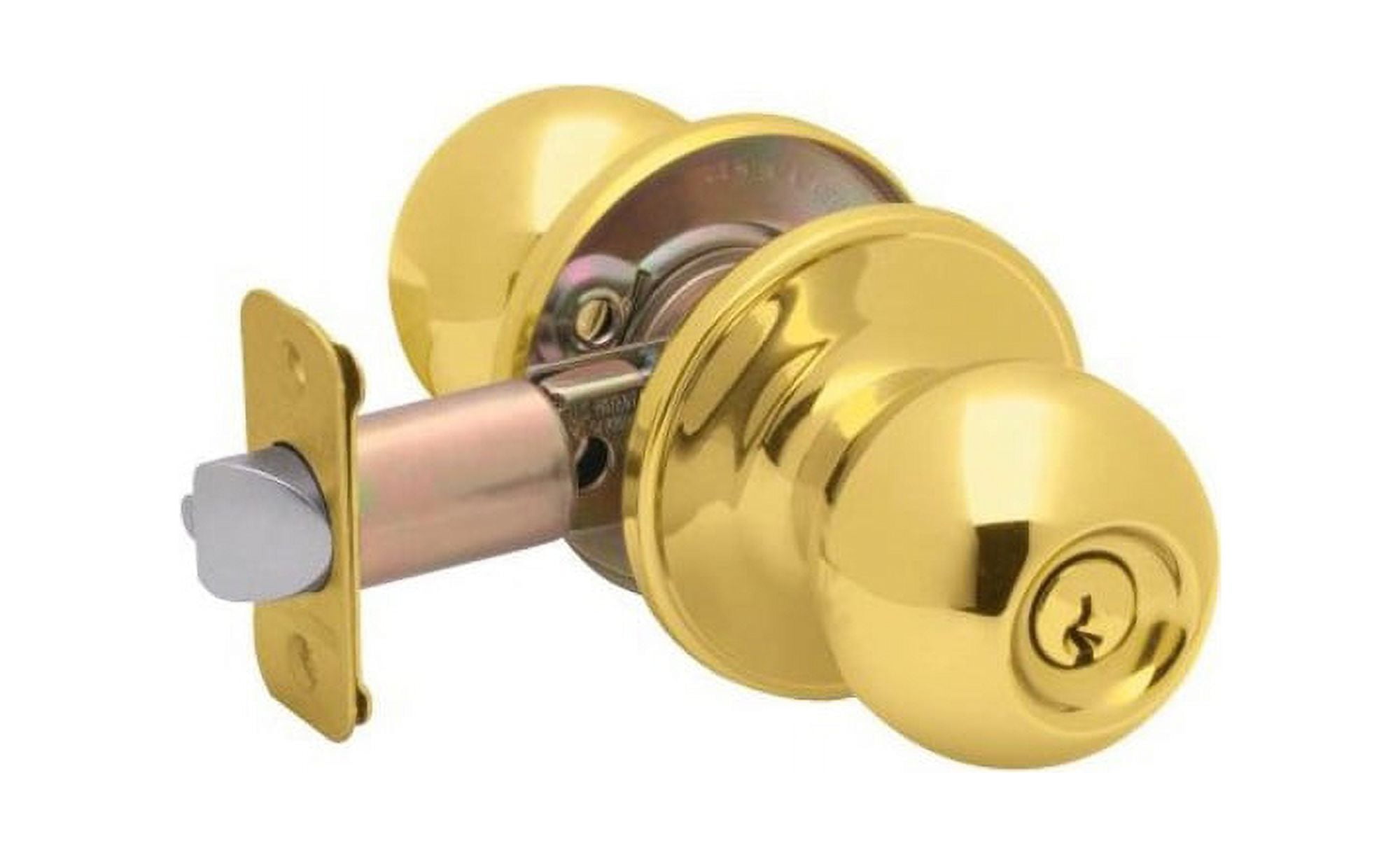 Schlage-J54VCNA605 Bright Brass Finished Keyed Entry Lock Corona Style Door Knob+