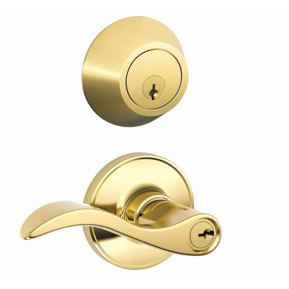 Schlage JC60 V SEV 605 Single Cylinder Keyed Entry Lock Deadbolt, Bright Brass