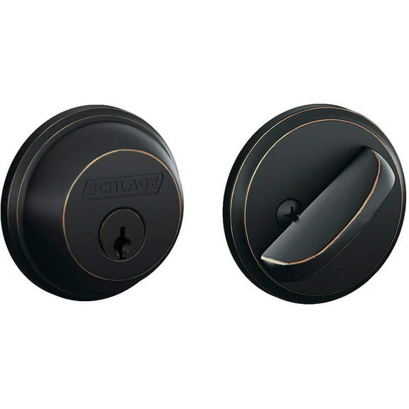 Schlage JD60V716 ABRZ 1 Cylinder DEADBOLT, Aged Bronze
