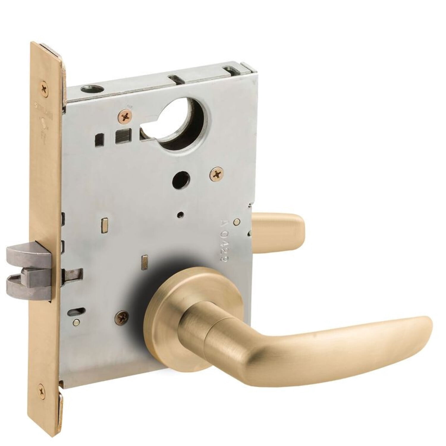 Schlage L9010 07A 606 Grade 1 Passage Latch Mortise Lock 07 Lever A Rose  Satin Brass Finish Field Reversible - Walmart.com, image size:1500x1500