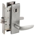 thumbnail image 1 of Schlage L9080J 07N 626 Grade 1 Storeroom Mortise Lock Schlage FSIC Less Core 07 Lever N Escutcheon Satin Chrome Finish Field Reversible, 1 of 2