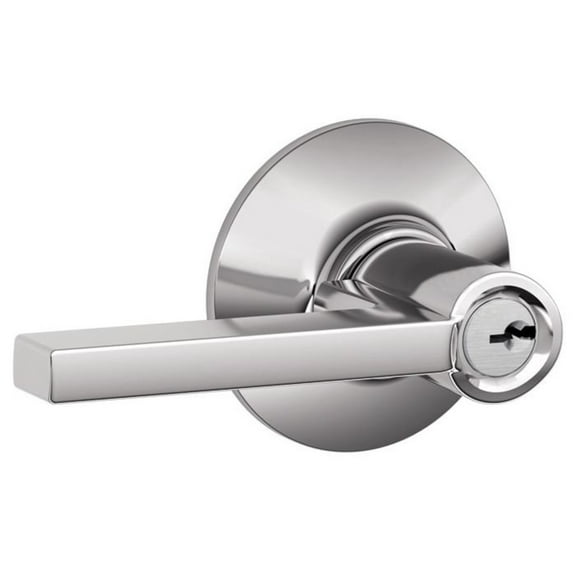 Schlage Latitude Storeroom Lever, Polished Chrome