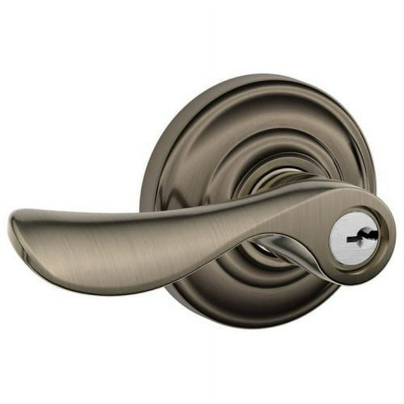 Schlage Lock 043156428441 Andover Collection Champagne Keyed Entry Lever, Antique Pewter