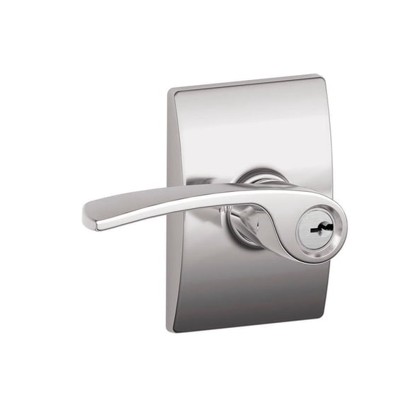 Schlage Lock 043156453115 Century Collection Merano Keyed Entry Lever, Bright Chrome