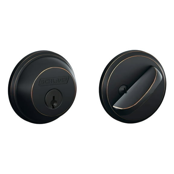 Schlage Lock B60N716 Aged Bronze Single-Cylinder Deadbolt - Quantity 1