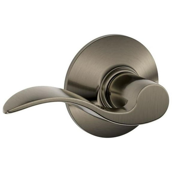 Schlage Lock Company Acc 620 Schlage Accent F10 Flat Wave Reversible Door Lever Lock, Solid, Antique Pewter, Brass