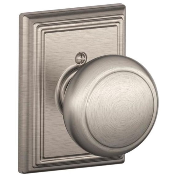 Schlage Lock Company Andover Knob with Addison Trim Non-Turning Lock, Satin Nickel (F170 AND 619 ADD)