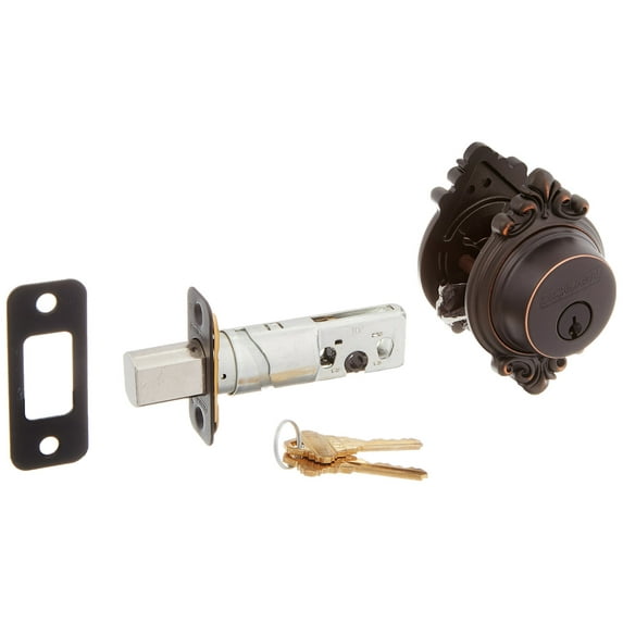 Schlage Lock Company B60BRK716 Series Deadbolt Brookshire Rose Single Cylinder Deadbolt