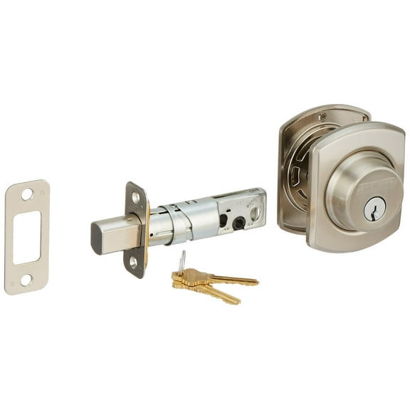 Schlage Lock Company B60GRW619 Single Cylinder Grade 1 Deadbolt with Decorative Greenwich Rose, Satin Nickel