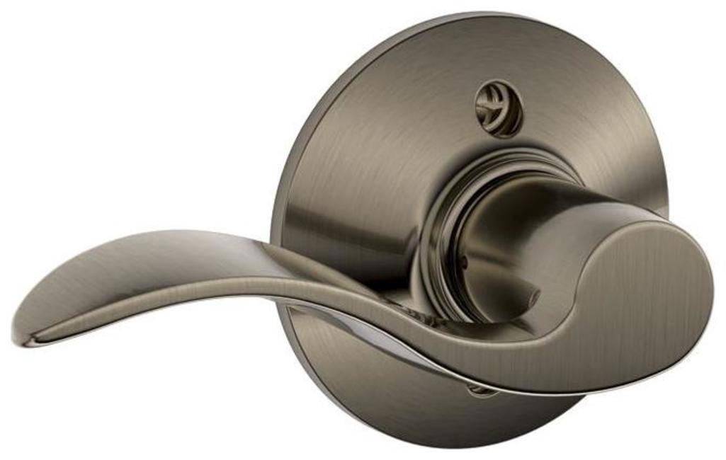 Schlage F170 Dummy Lockset - Flair Series, Bright Brass Finish, Lever Handle For Interior Doors