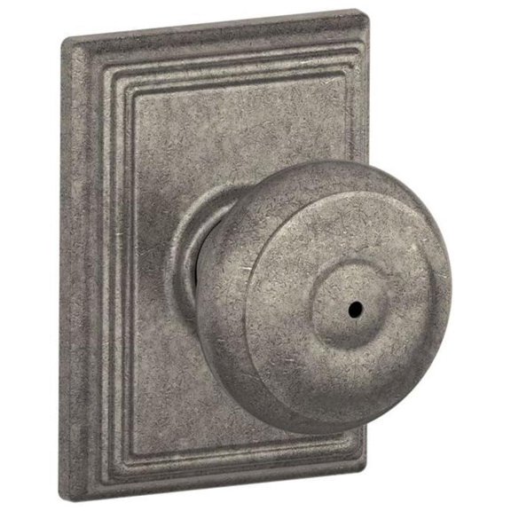 Schlage Lock Company F40GEO621ADD Addison Collection Georgian Privacy Knob, Distressed Nickel