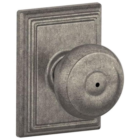 Schlage Lock Company F40GEO621ADD Addison Collection Georgian Privacy Knob, Distressed Nickel