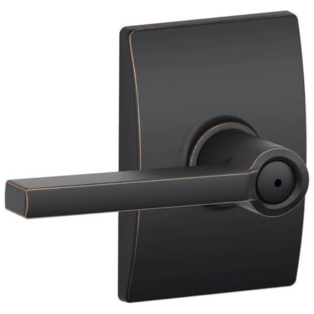 Schlage Lock Company F40LAT716CEN Century Collection Latitude Privacy Lever, Aged Bronze
